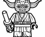 Coloriage Portrait de maitre Yoda lego