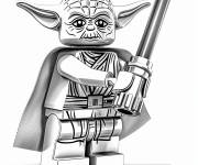 Coloriage Portrait Yoda Lego 3d