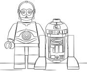 Coloriage R2-D2 et C3-PO de Lego Star Wars