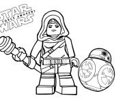 Coloriage Rey et BB-8 Lego Star Wars