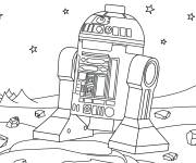 Coloriage Sc&egrave;ne de plan&egrave;te de Lego Star Wars pour enfants