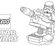 Coloriage Stormtrooper avec son canon de Lego Star Wars