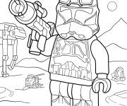 Coloriage Stormtrooper Lego tirant au combat