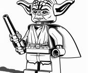 Coloriage Yoda de bande anim&eacute; Lego Star Wars