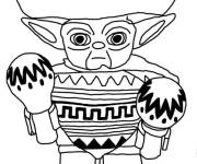 Coloriage et dessins gratuit Yoda mexicain Star Wars Lego à imprimer
