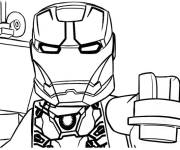 Coloriage et dessins gratuit Iron man le Lego superh&eacute;ros de dessin anim&eacute; à imprimer