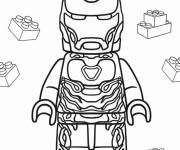 Coloriage Iron Man lego &agrave; motifs