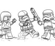 Coloriage L'h&eacute;ros lego en combat de Star Wars