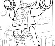 Coloriage Le super-h&eacute;ros Lego Iron Man utilise des propulseurs
