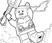 Coloriage Le super-h&eacute;ros Lego Mjolnir Power