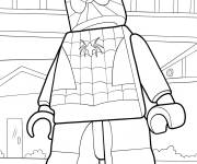 Coloriage Le super-h&eacute;ros Lego Spiderman en ville