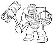 Coloriage Lego Avengers Thanos avec marteau