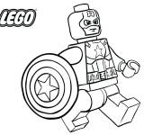 Coloriage Lego Captain am&eacute;ricain courageux