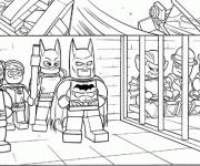 Coloriage Lego &eacute;quipe de Batman surveillent les m&eacute;chants
