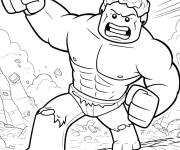Coloriage Lego Hulk en mode Smash