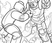 Coloriage Lego Iron Man contre Infinity