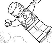 Coloriage Lego Iron Man s'amuse en volant