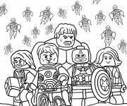 Coloriage Lego Iron Man, Thor, Hulk, Black Widow, Captain America