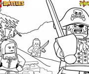 Coloriage Lego Super Heroes en combat contre les pirates