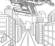 Coloriage Lego Super Heroes en mission dans l'avion