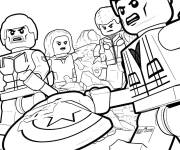 Coloriage Lego super h&eacute;ros au combat &eacute;pique