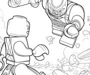 Coloriage Lego super h&eacute;ros au combat l&eacute;gendaire