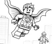Coloriage LEGO Superman en vol