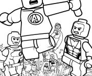 Coloriage Sc&egrave;ne Lego des super-h&eacute;ros de l'&eacute;preuve de force