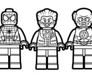 Coloriage et dessins gratuit Trois super h&eacute;ros lego à imprimer