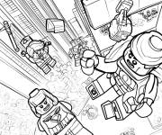 Coloriage Zone de combat des super-h&eacute;ros Lego