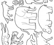Coloriage Animaux Sauvages vecteur