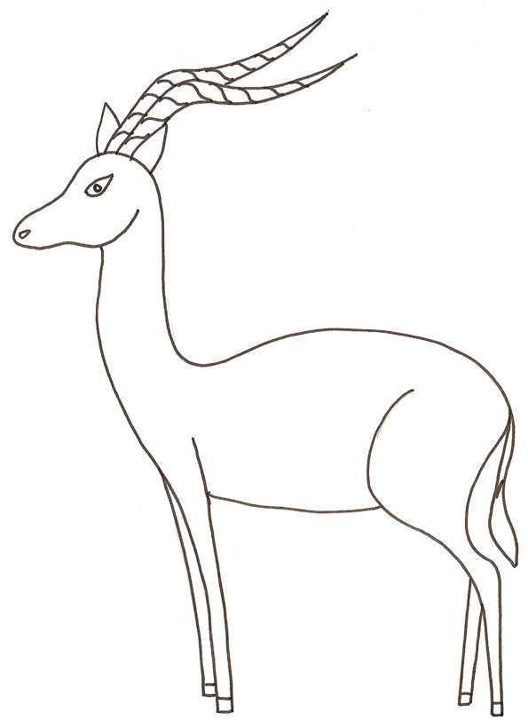 Coloriage Gazelle Sauvage dessin gratuit à imprimer