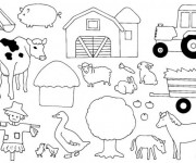 Coloriage Les animaux de la ferme facile