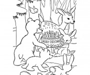 Coloriage Les Animaux et Le No&euml;l