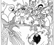 Coloriage Les Animaux et Les Enfants