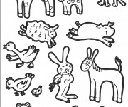 Coloriage Les Animaux vectoriel &agrave; colorier