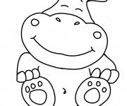 Coloriage Petit Hippopotame fantastique