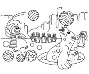 Coloriage Phoque et Pingouin de Cirque