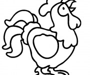 Coloriage Un Coq vecteur
