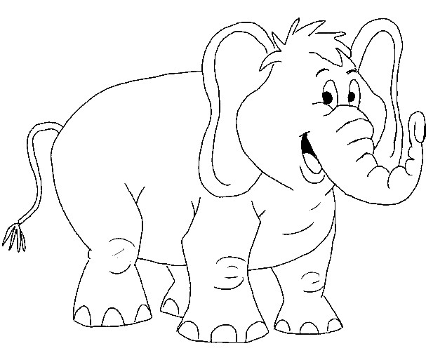 Coloriage et dessins gratuits Un Éléphant rigolo couleur à imprimer