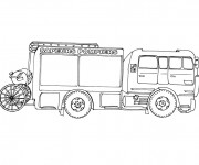 Coloriage Camion de Pompier
