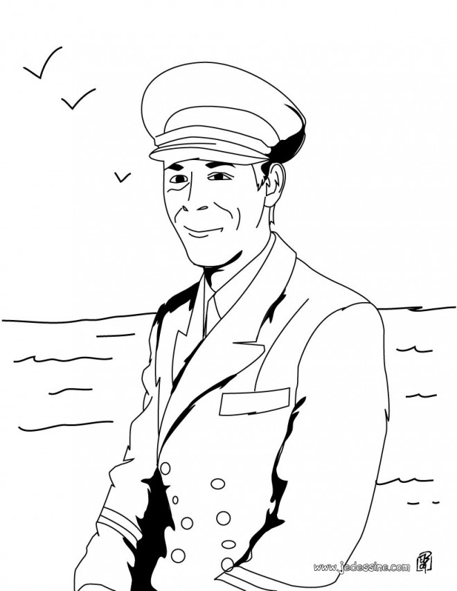 Coloriage et dessins gratuits Capitaine de navire à imprimer