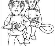 Coloriage et dessins gratuit Les Pompiers en action à imprimer