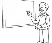 Coloriage Un Ma&icirc;tre en classe