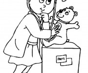 Coloriage Une Fille M&eacute;decin