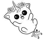 Coloriage Chaton licorne kawaii content