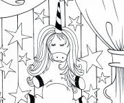 Coloriage Le spectacle de licorne kawaii