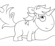 Coloriage Licorne kawaii d'anime