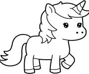 Coloriage et dessins gratuit Licorne kawaii gratuit à imprimer