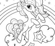 Coloriage Licorne kawaii magique de dessin anim&eacute;